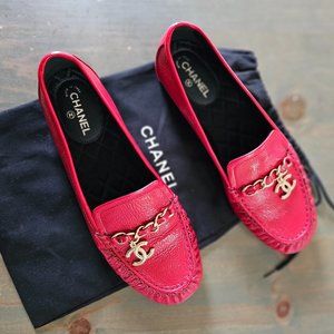 Red Chanel loafer